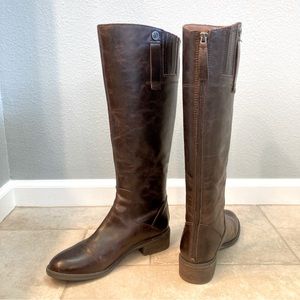Franco Sarto size 9 dark brown leather riding boots